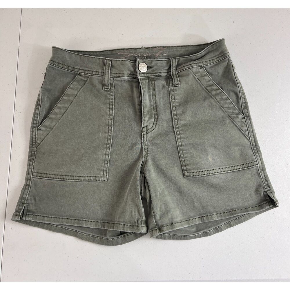 Utility by Seven7 Women's Green 5" Inseam Shorts Stretch Cotton Size 4 * READ *